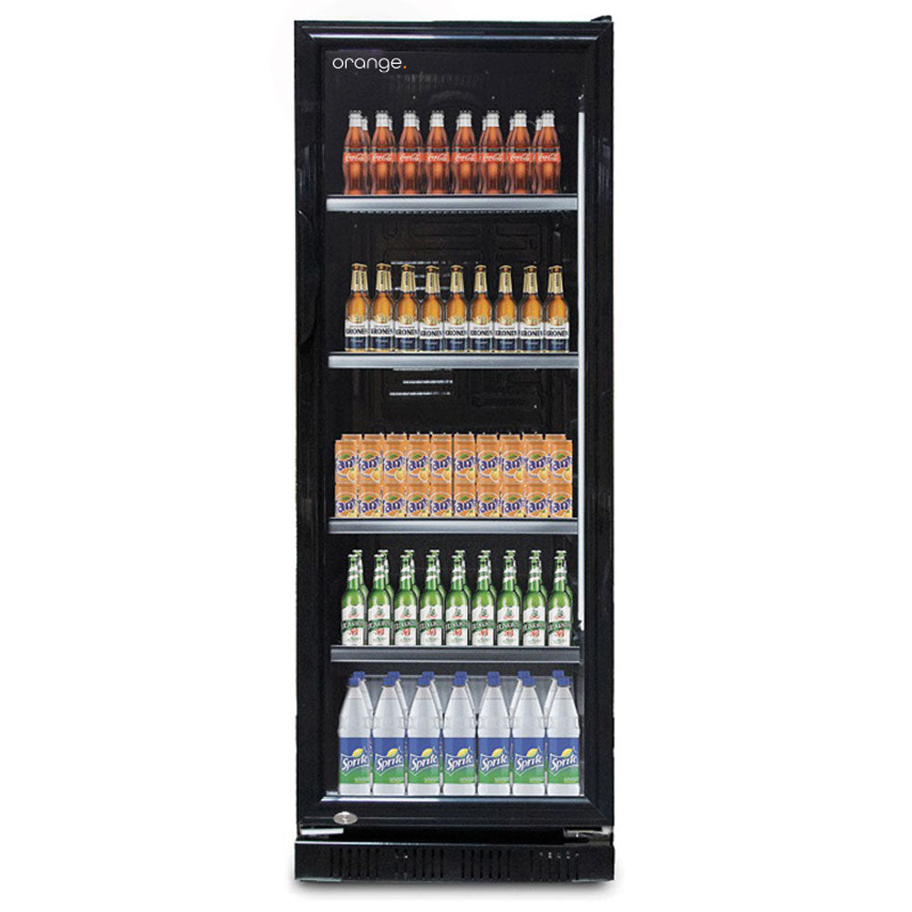 alltobuy Getränkekühlschrank 230L, komplett schwarz, LED-Beleuchtung